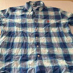 U.S. Polo Assn. Blue and White Plaid Shirt